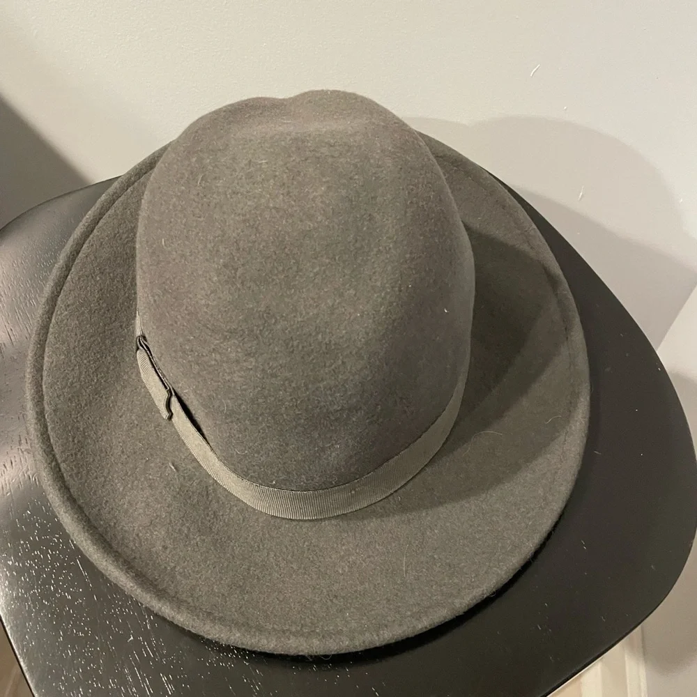 Stylish Gray Wool Fedora Hat ladies medium